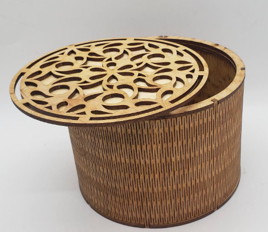 Wooden, laser cut box by James Bryant.